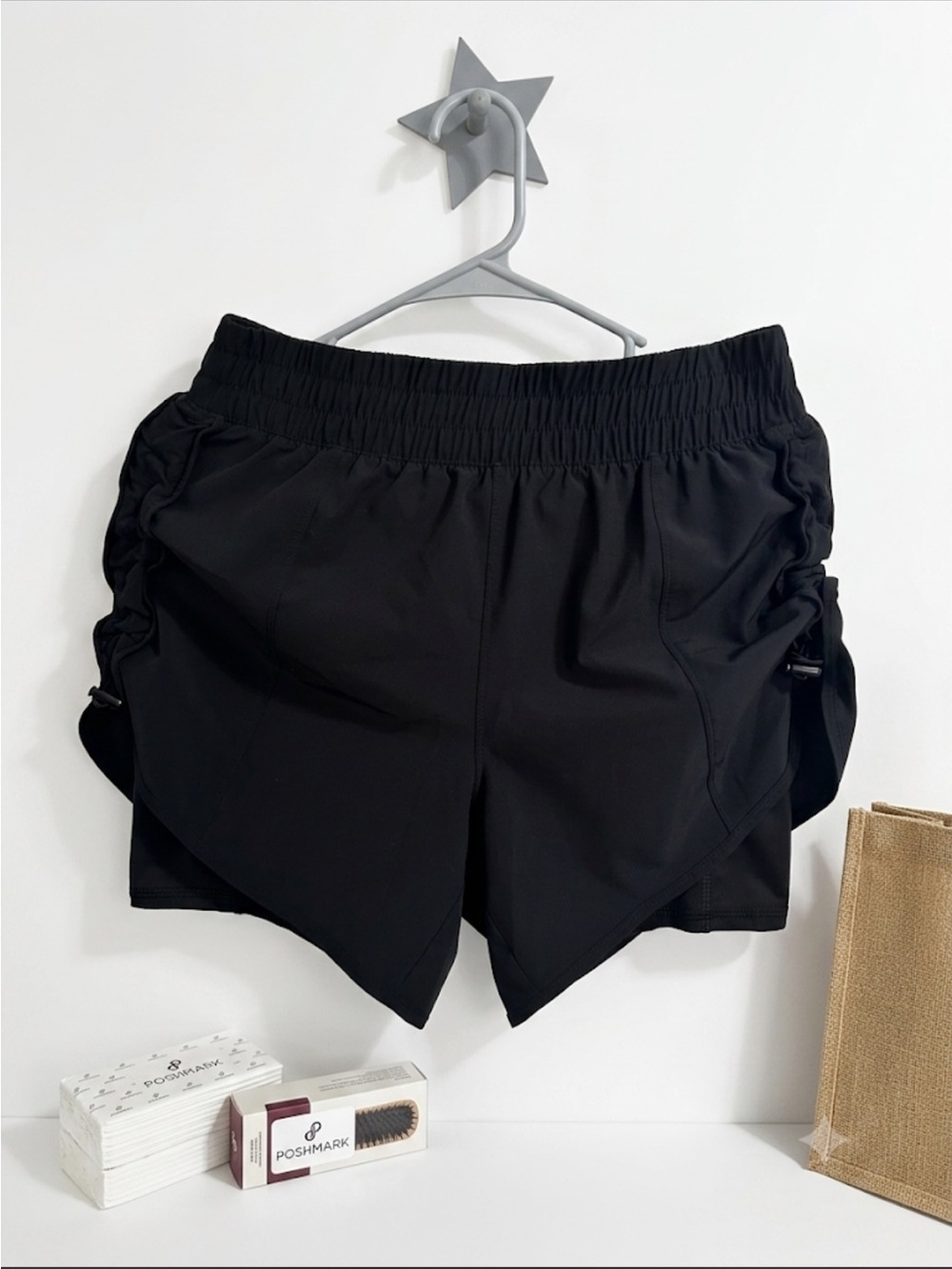 Black Women’s Athletic Drawstring Shorts SMALL